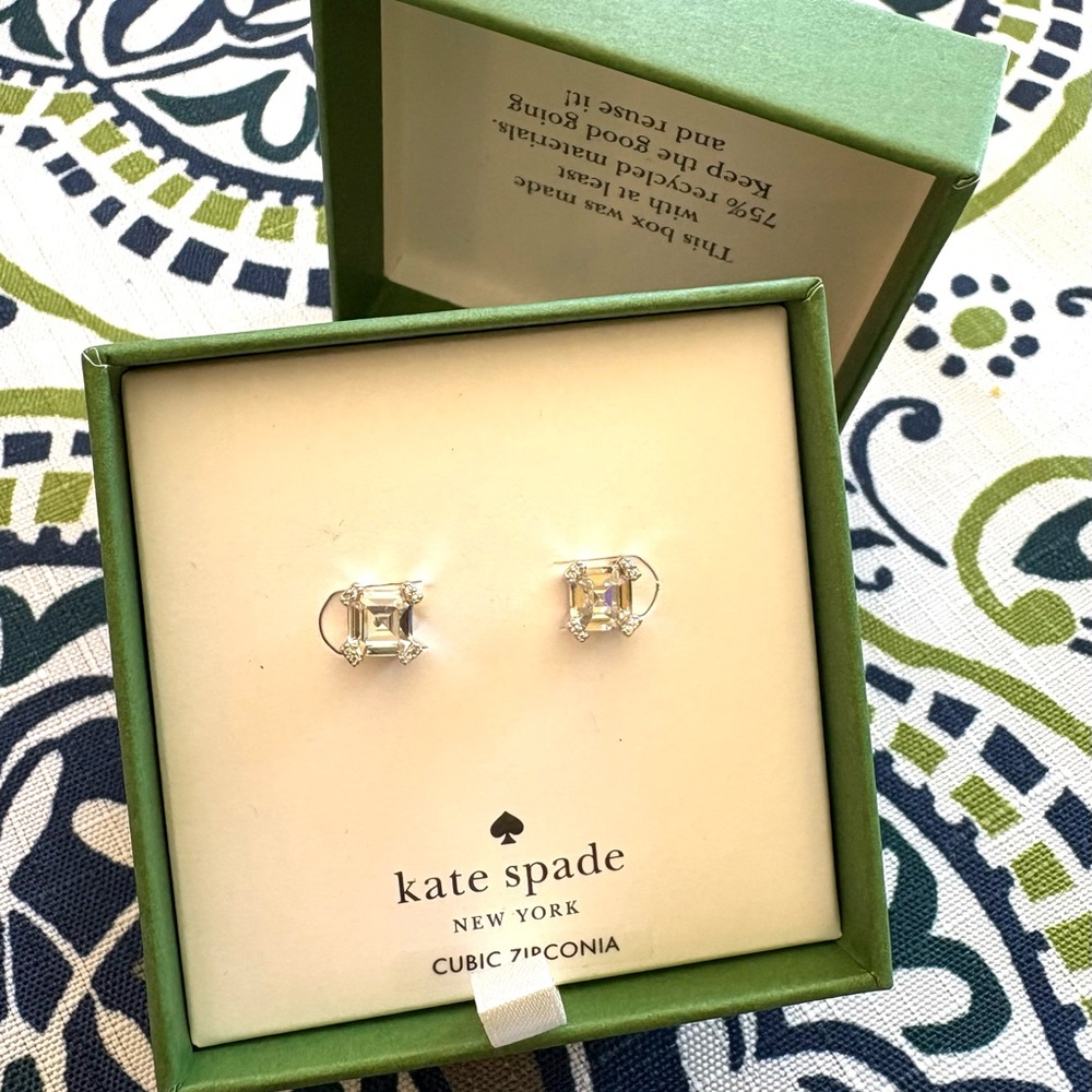 Kate Spade Asscher Cut Stud Earrings